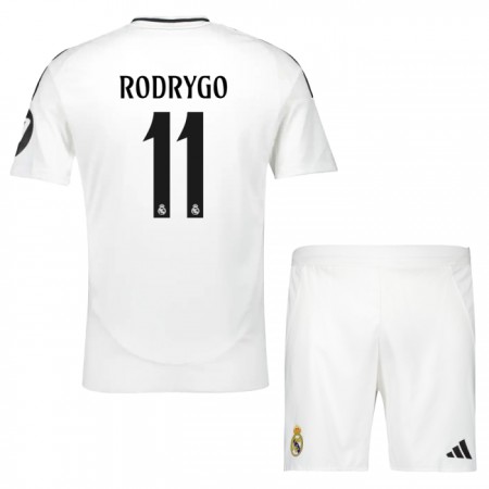Real Madrid Rodrygo 11 Lasten Kotipelipaita 2024-25 Lyhythihainen (+ shortsit)